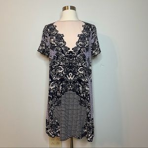 Express Black Blue Lace Dress Size Extra Small cocktail